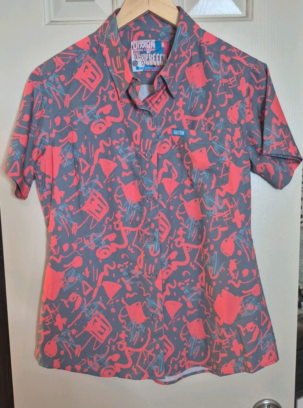 Dixxon Flannel Co M The Screech Geometric Print Saved by the Bell Button Down